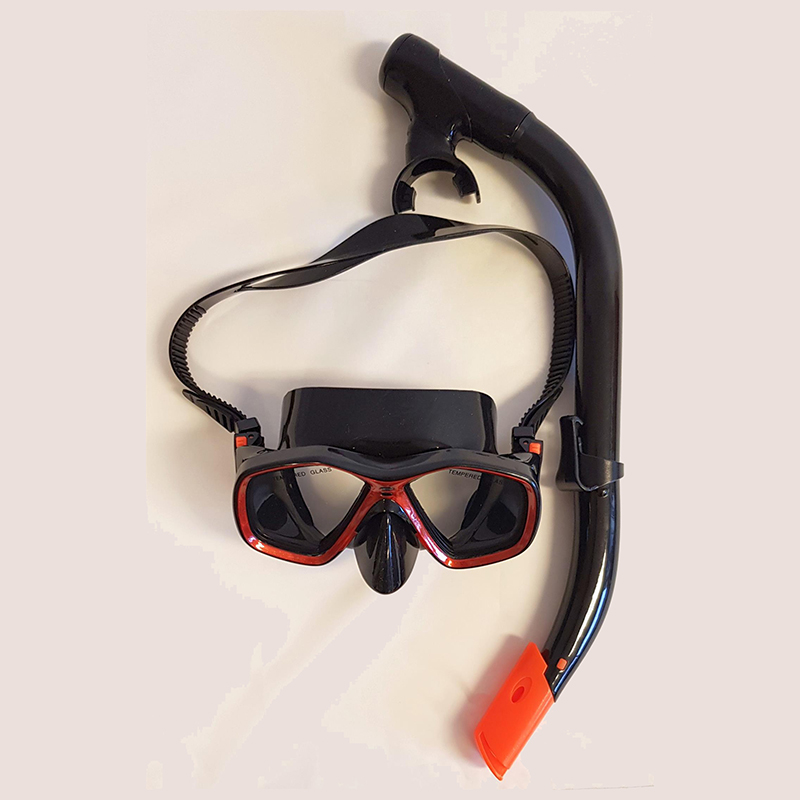 Dykkermaske og snorkel silikon junior. Dykke maske barn, utforske under vann.