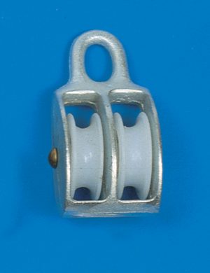 Blokk m.nylon hjul dobbel 30mm
