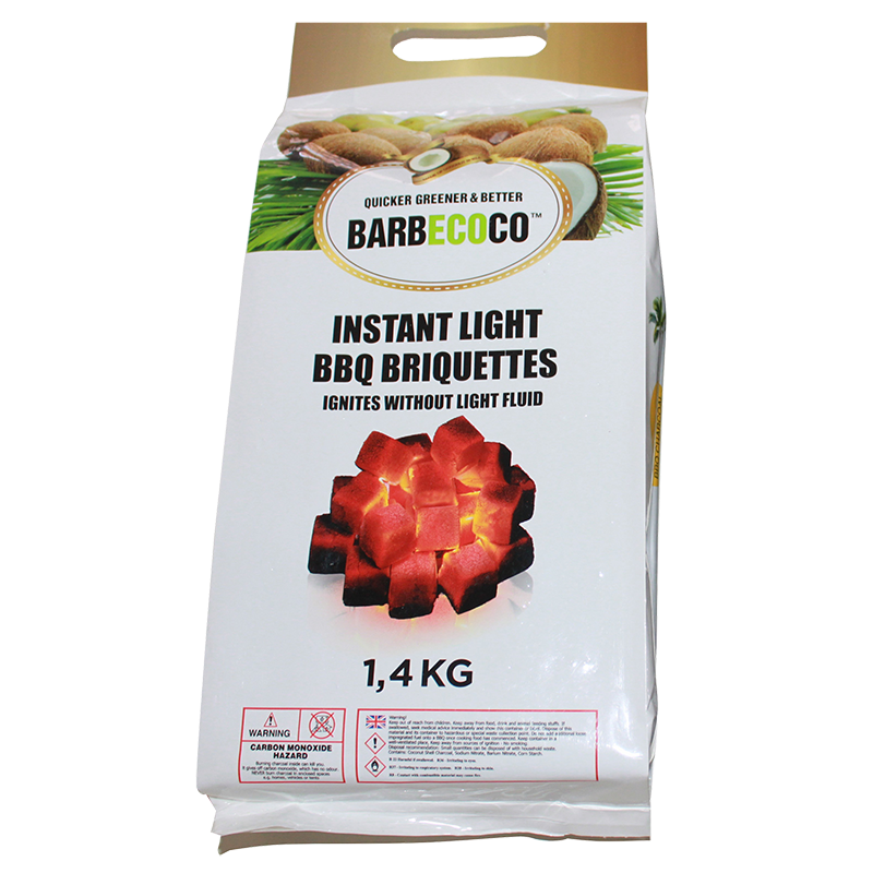 SAfire grill briketter Cube Barbecoco 1.4kg. Kullbriketter av sammenpressede skall fra kokosnøtter.