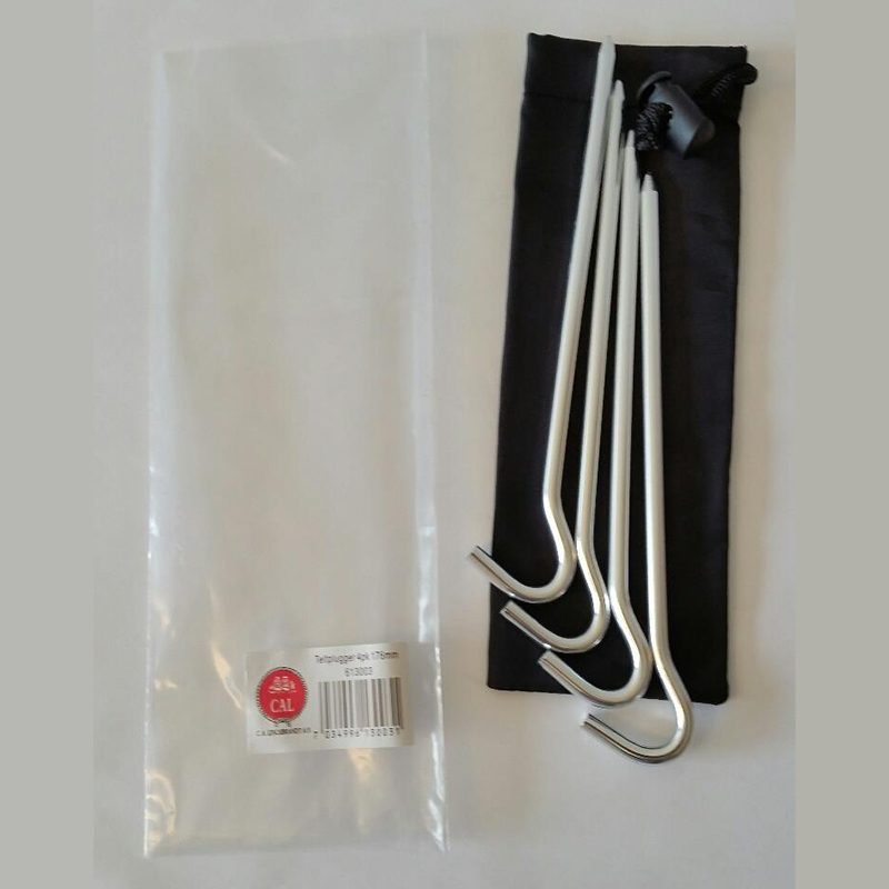 Teltplugger 4 pk. Lettvekt teltplugg i pose til telt.