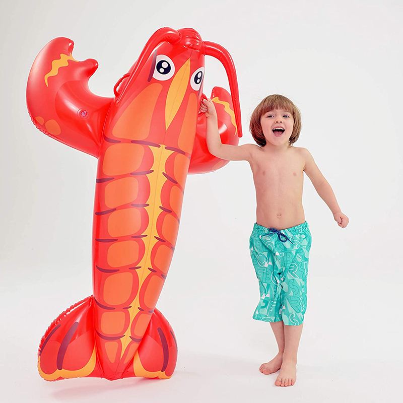 Badeleke Oppblåsbar hummer. Morsom vann leke. Flyteleke, Badedyr.