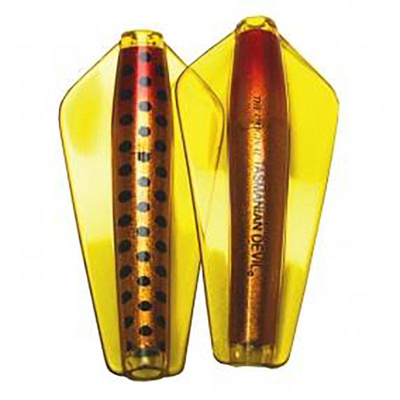 Tasmanian Devil fiskesluk. Y48 Eucombene Bomber. God på ørret, sjøørret og laks. Fisker på 2 dybder.