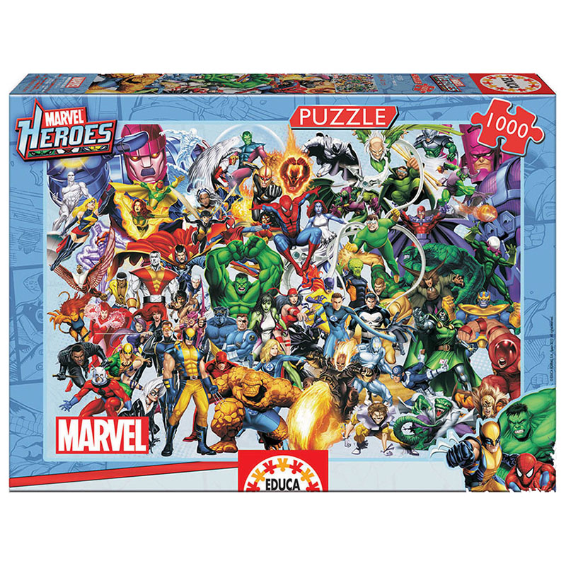 Puslespill Marvel Heroes, 1000 biter / brikker. Et pusslespill fra Educa puzzle.