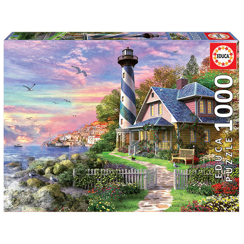 Puslespill Lighthouse at Rock Bay, 1000 biter / brikker. Et pusslespill fra Educa puzzle.