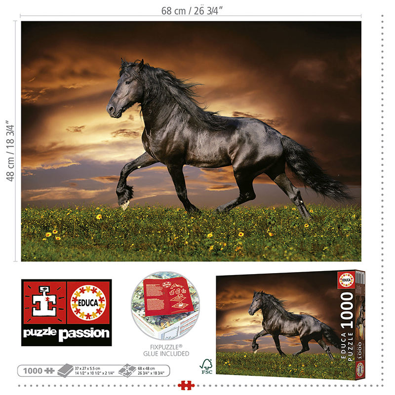 Educa Trotting horse – Puslespill med 1000 brikker - Bilde 4