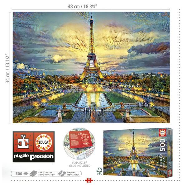 Puslespill Eiffel Tower, Educa 500 biter - Bilde 4