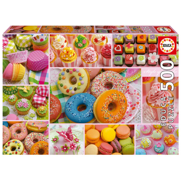 Puslespill Sweet party collage, Educa 500 biter / brikker. Et pusslespill fra Educa puzzle.