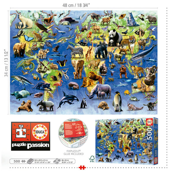 Puslespill One hundred endangered species, Educa 500 biter - Bilde 5