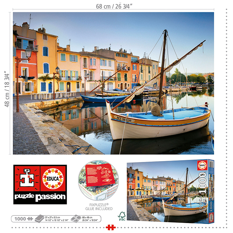 Educa Harbour in Martigues, Provence – Puslespill med 1000 brikker - Bilde 5