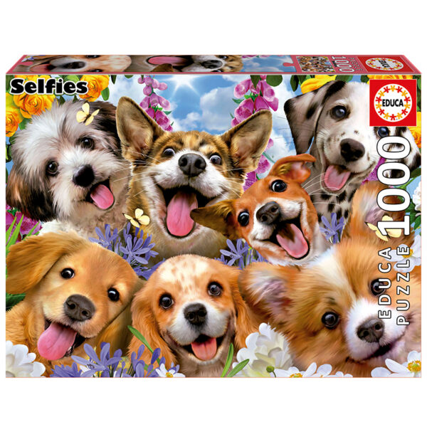 Puslespill Puppie selfie, Educa 1000 biter / brikker. Et pusslespill fra Educa puzzle.