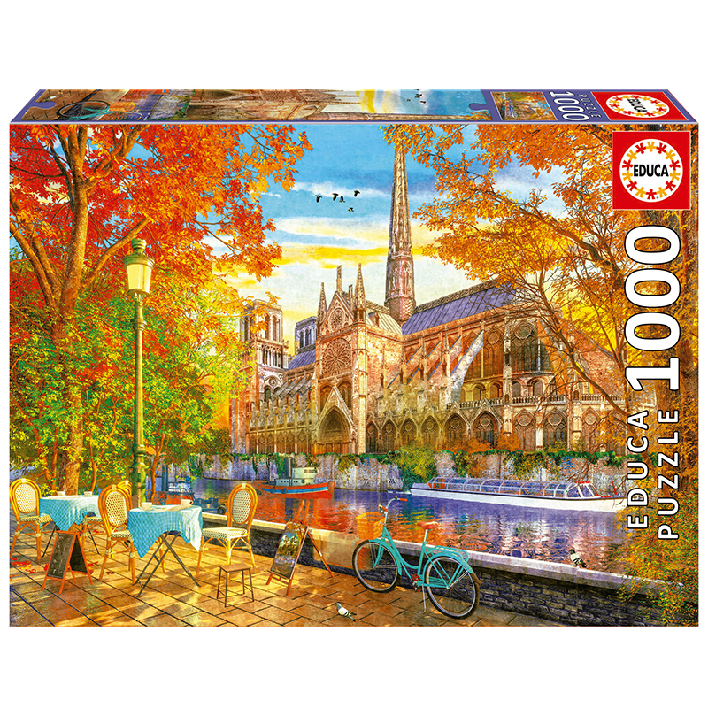 Puslespill Notre Dame in autumn, 1000 biter / brikker. Et pusslespill fra Educa puzzle.