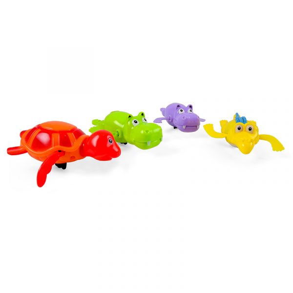 Trekk opp badedyr, skildpadde, krokodille, flodhest.