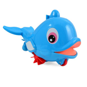 Trekk opp badedyr, delfin, med knapp for sprut