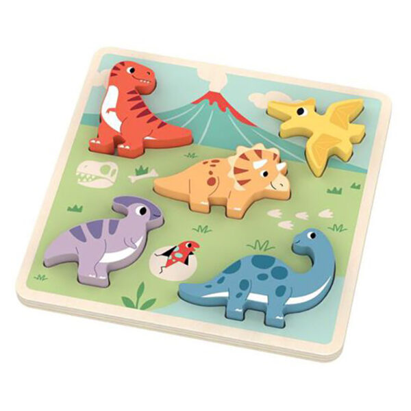 Puslespill Dino putte trepusslespill med 5 brikker fra Magni. Dinosaurer.