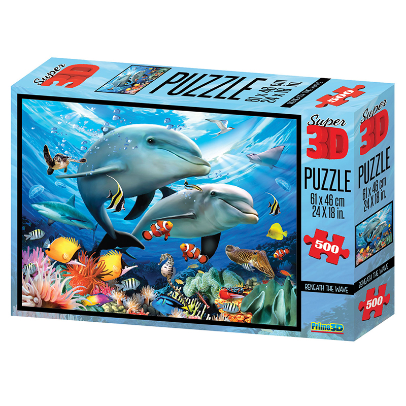 Beneath the wave Super 3D puslespill, 500 biter. Puzzle med motiv av Howard Robinson.