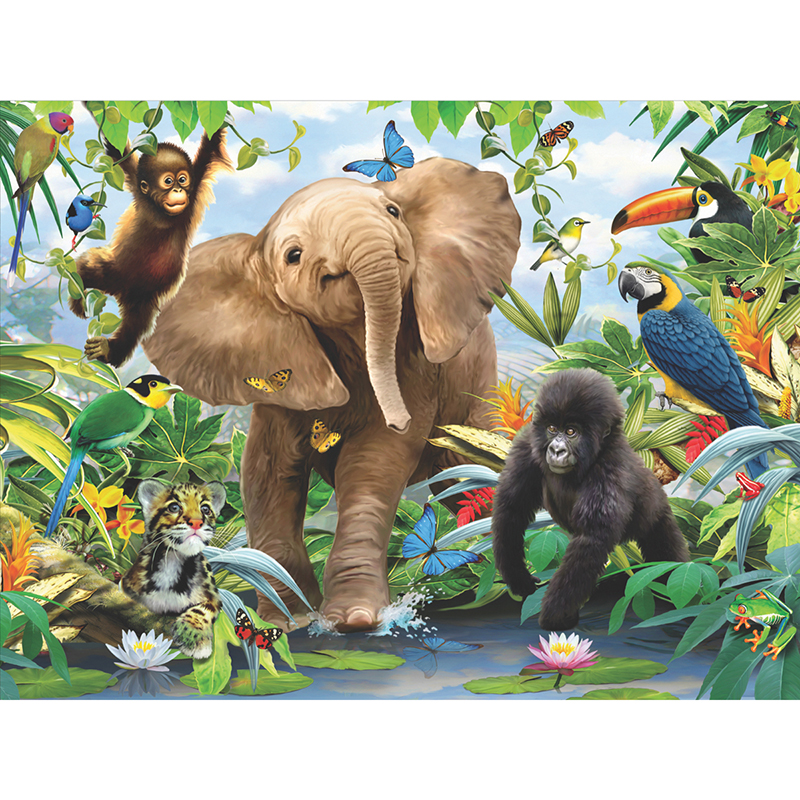Junior Jungle Super 3D puslespill, 300 biter. Puzzle med motiv av Howard Robinson.