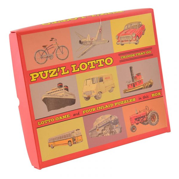 Pusle lotto nostalgisk. Memo spill med fire puslespill brett.