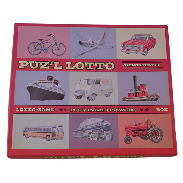 Pusle lotto nostalgisk. Memo spill med fire puslespill brett.