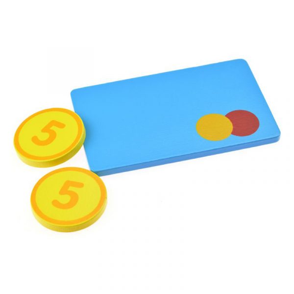 Kasse til butikkleken fra Goki. Med fungerende kalkulator. En lek og lær leke til rollespill butikk lek.