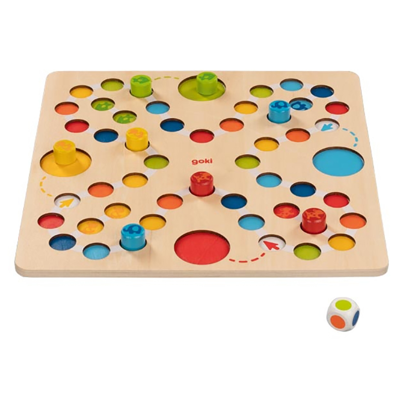 Mitt første Ludo, brettspill i solid tre.