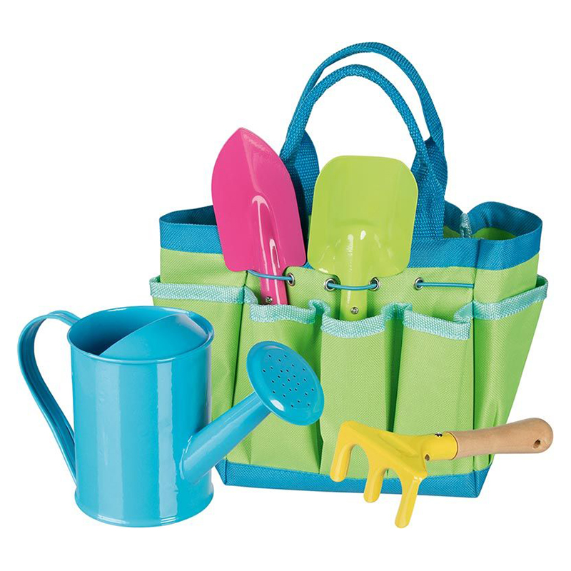 Hage redskaper med bag for barn. Alt i ett hageredskaper. Goki