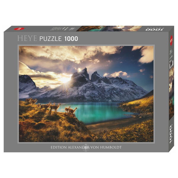 Puslespill Guanacos 1000 biter / brikker. Vakkert motiv. Pusslespill fra Heye Puzzle.