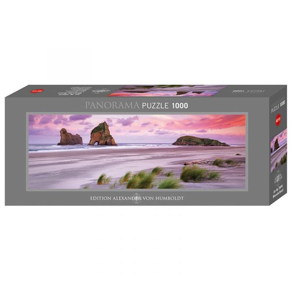Puslespill Wharariki Beach 1000 biter / brikker. Panorama pusslespill fra Heye Puzzle.