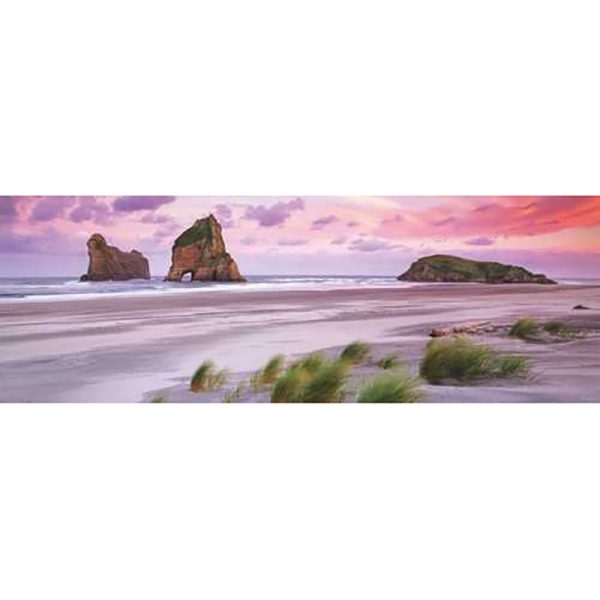Puslespill Wharariki Beach 1000 biter / brikker. Panorama pusslespill fra Heye Puzzle.