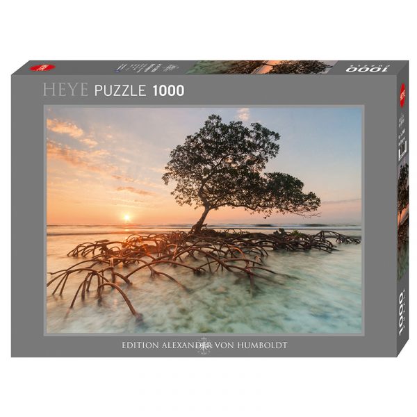 Puslespill Red Mangrove 1000 biter / brikker. Vakkert motiv med solnedgang. Pusslespill fra Heye Puzzle.