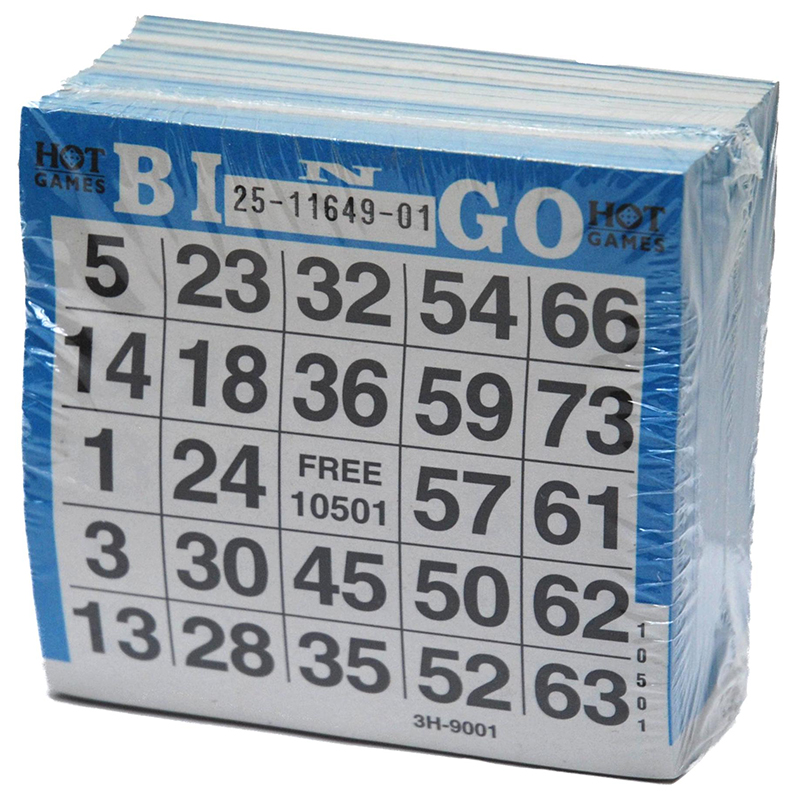 Bingo kuponger, blokker. Bingohefter, 75 tall. 25 ark i blokken, 20 blokker.