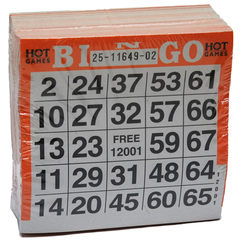 Bingo kuponger, blokker. Bingohefter, 75 tall. 25 ark i blokken, 20 blokker.