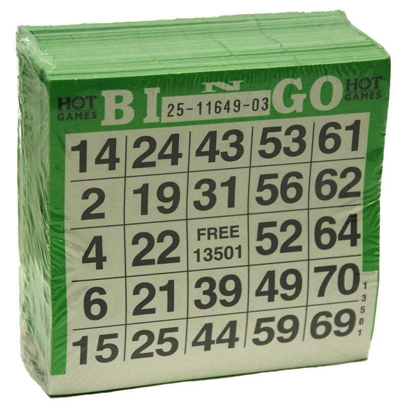 Bingo kuponger, blokker. Bingohefter, 75 tall. 25 ark i blokken, 20 blokker.