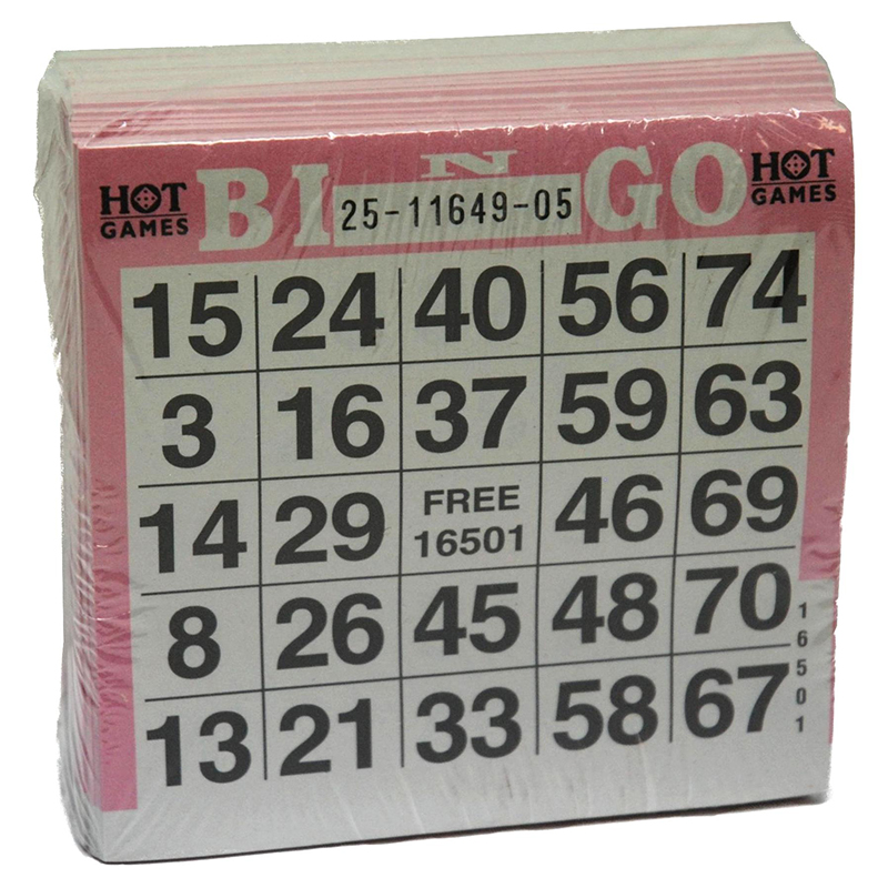 Bingo kuponger, blokker. Bingohefter, 75 tall. 25 ark i blokken, 20 blokker.