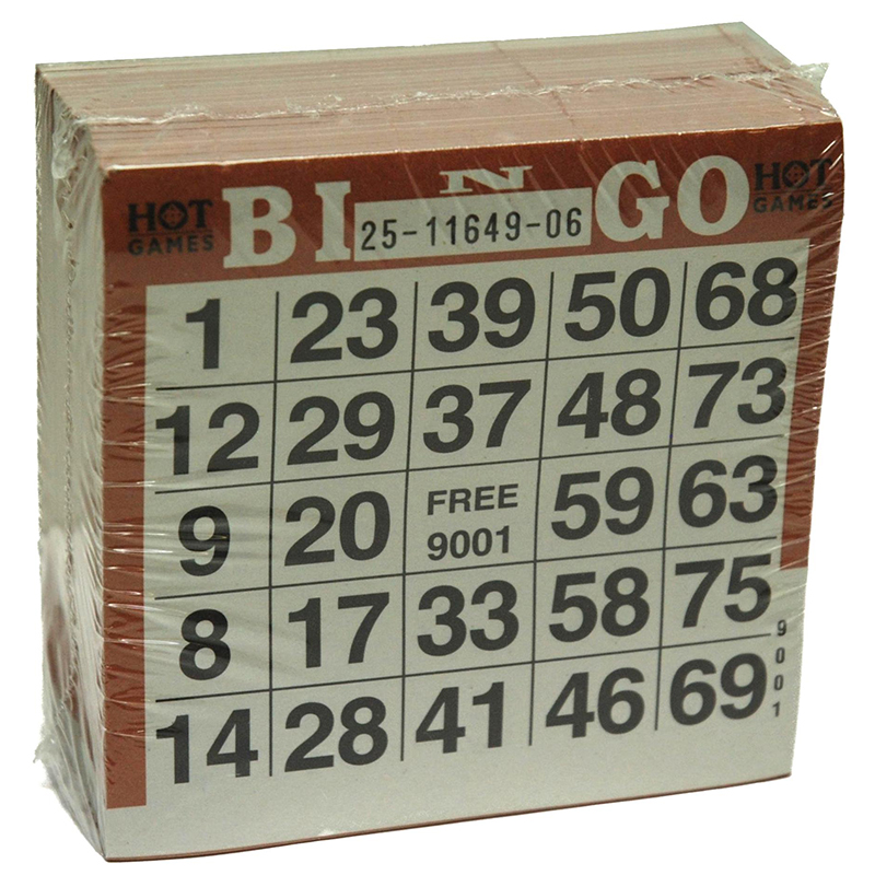 Bingo kuponger, blokker. Bingohefter, 75 tall. 25 ark i blokken, 20 blokker.