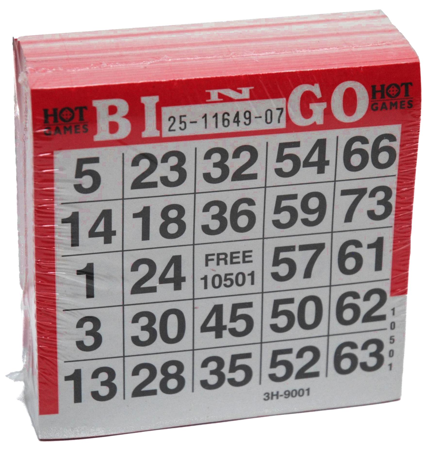 Bingo kuponger, blokker. Bingohefter, 75 tall. 25 ark i blokken, 20 blokker.