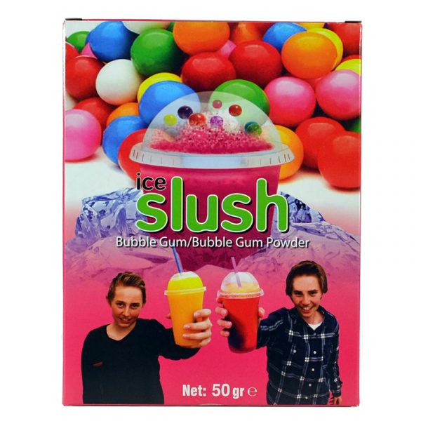 Slush-njoy smak Bubble Gum. Porsjonspose med slush Bubble Gum Powder.