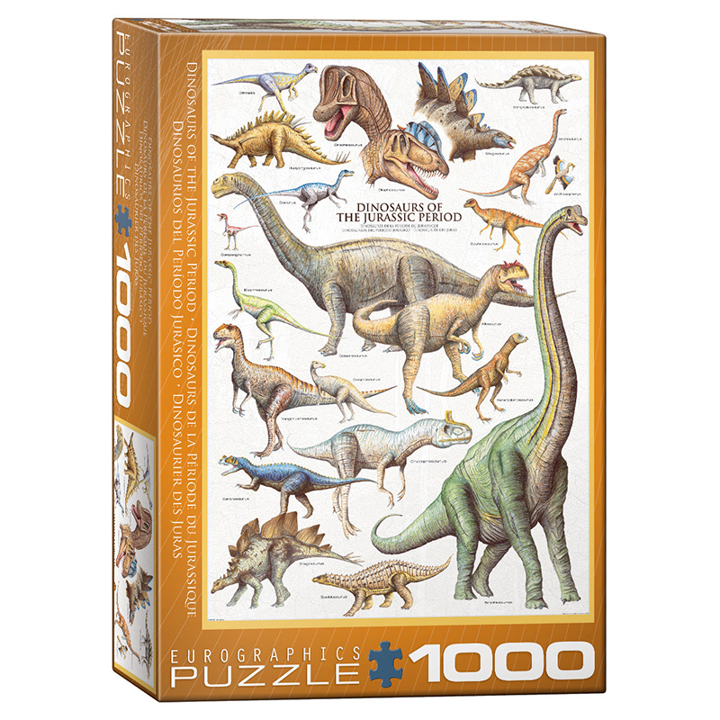 Puslespill Dinosaurus of the Jurassic Period 1000 biter / brikker, fra Eurographics Puzzle.