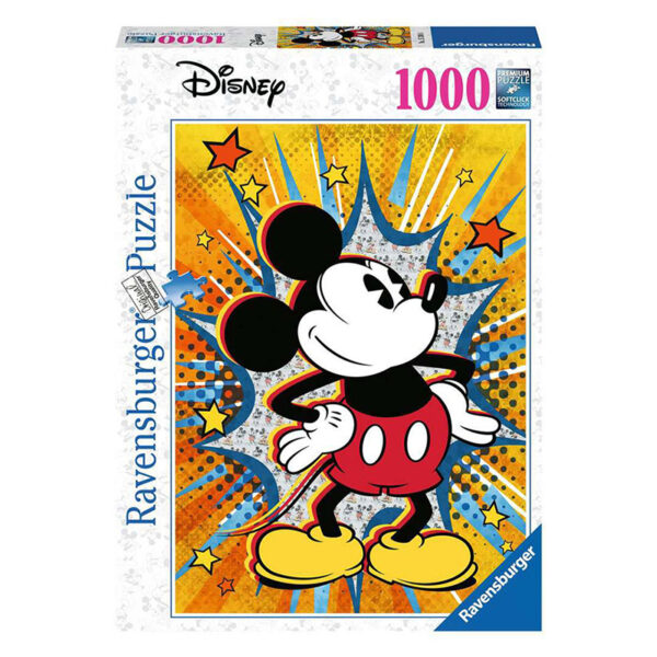 Puslespill Mickey Retro, Disney Mikke mus 1000 brikker / biter fra Ravensburger Puzzle.