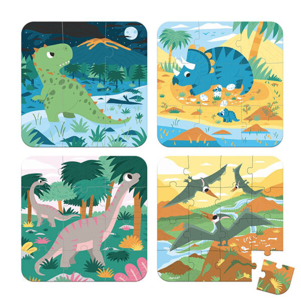 Dinosaur puzzles, 4 puslespill. - Bilde 2