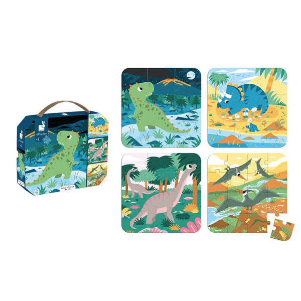 Dinosaur puzzles, 4 puslespill. - Bilde 3