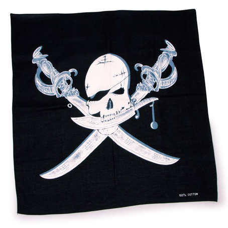 Pirat skjerf, tørkle, pirqatskjerf. Bandana, Pirate skull.