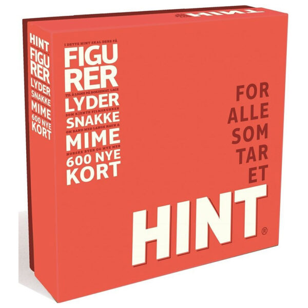 Hint rød brettspill (NO). Figurer, lyder, snakke, Mime. Morsomt selskapsspill.