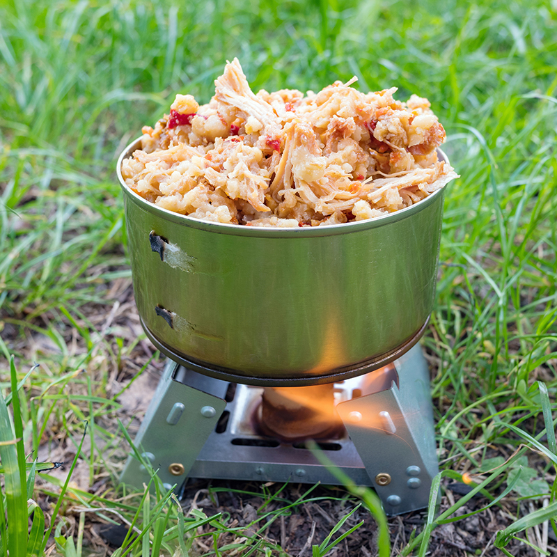 Brensel stativ til turen. Brensel tablett apparat. Komfyr til camping. Lite kokeapparat. Kompakt.