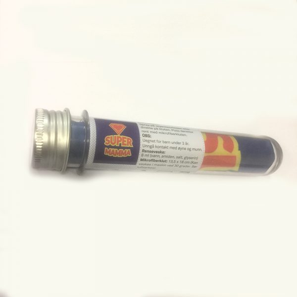 Pusseklut med renseveske - Super Mamma. Til linser og skjermer.