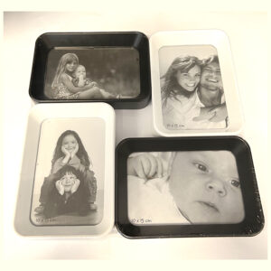 Fotoramme til 4 bilder, hvit og sort