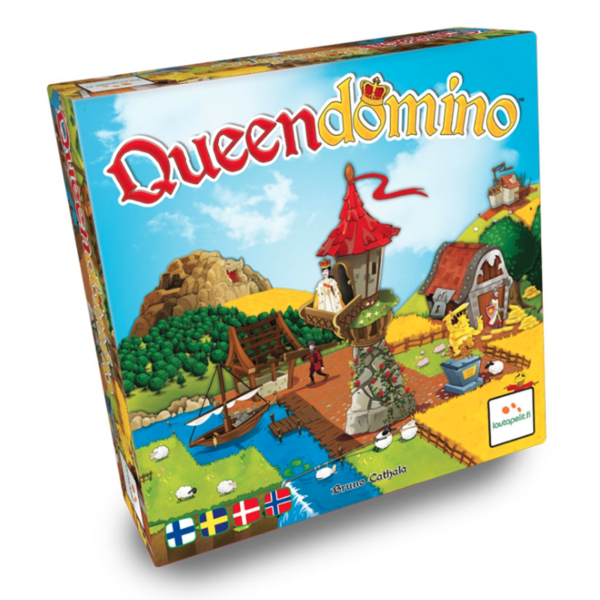 Queendomino spill, familiespill, brettspill, domino strategispill.