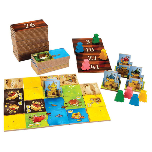 Kingdomino spill, familiespill, domino strategispill.