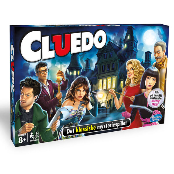 Cluedo, det klassiske mysteriespillet. Detektiv spill, brettspill.