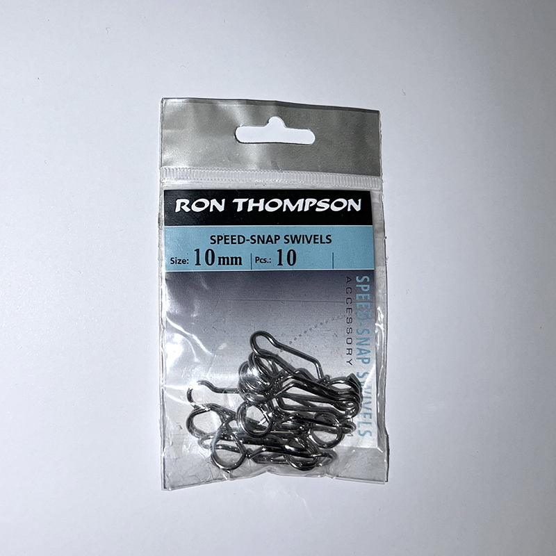 Speed-snap svivel. Stainless 10 mm, Ron Thompson, fiske swivel etc. 10stk.