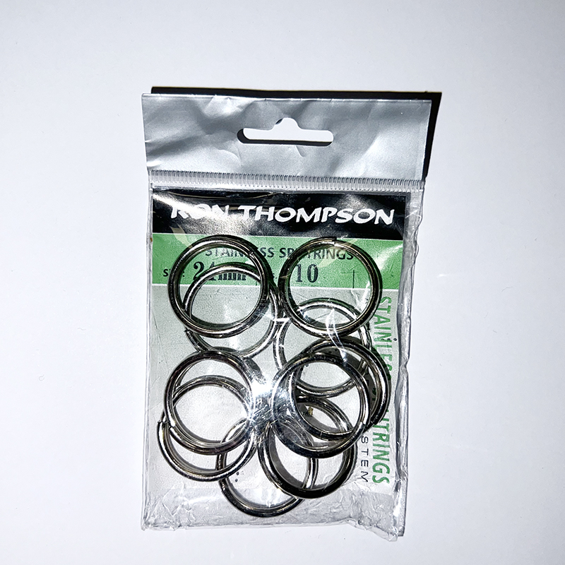 Splittring 24 mm. Stainless, Ron Thompson, fiske swivel etc. 10 stk.